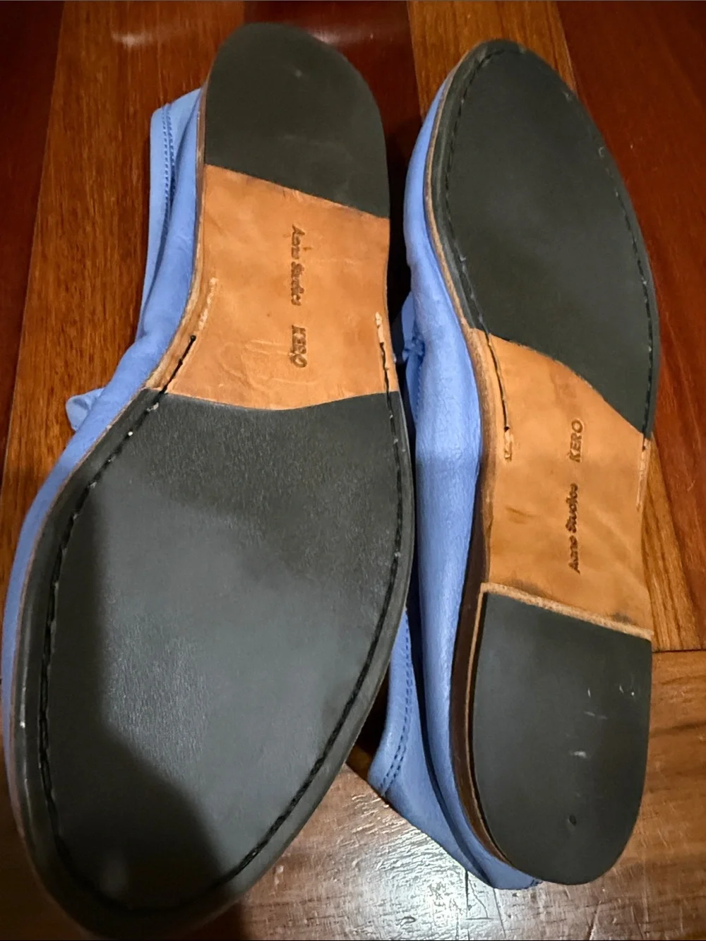 NEW Acne Studios x Kero Blue Purple Leather Slip On Driver  display picture 1